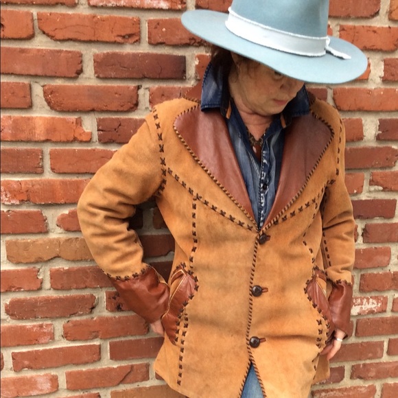 Vintage Suede/Leather Western Blazer Sz. M - Picture 4 of 4
